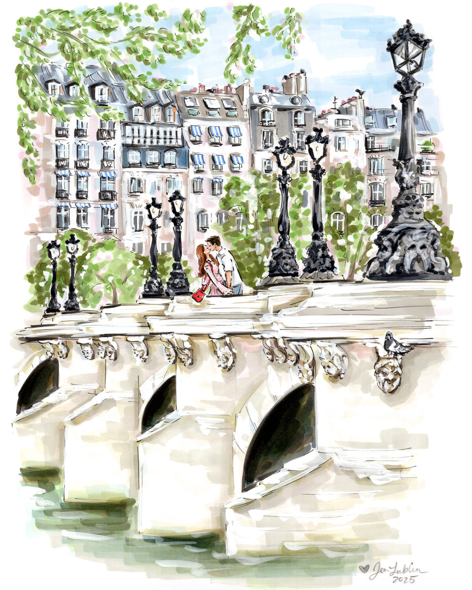 Pont Neuf Lovers (Original Artwork) – Jen Lublin Design, LLC