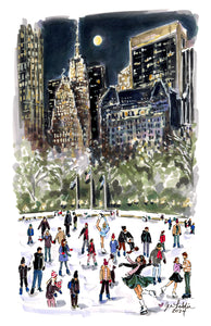 "Moonlit and Merry in Manhattan" Original Artwork by Jen Lublin. Copyright ©JenLublinDesign