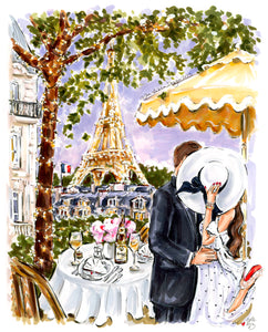 "When Eiffel In Love, No. 2" Original Artwork by Jen Lublin. Copyright ©JenLublinDesign