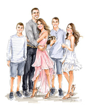 PREMIER Custom Group Illustration with Solid Background ~ 5+ Figures (Starting at $1,900 +)