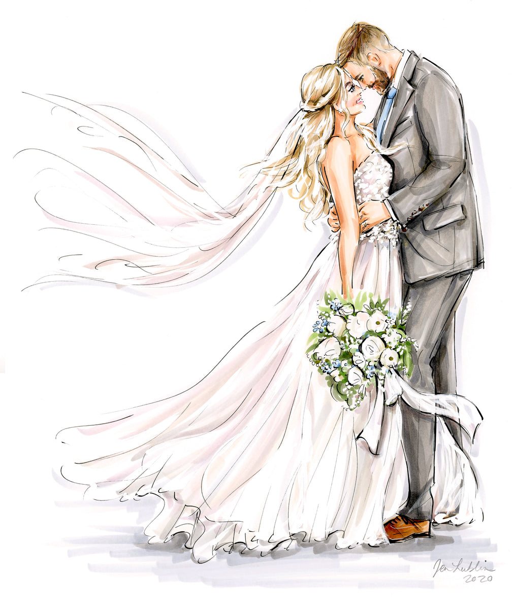 wedding couple sketch