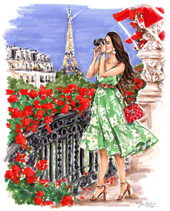 "Terrace of Parisienne Dreams" Original Artwork by Jen Lublin. Copyright ©JenLublinDesign