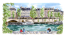 "In-SEINE-ly In Love" Original Artwork by Jen Lublin. Copyright ©JenLublinDesign