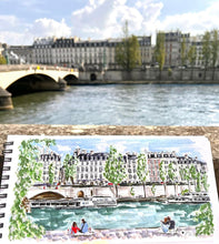 "In-SEINE-ly In Love" Original Artwork by Jen Lublin. Copyright ©JenLublinDesign