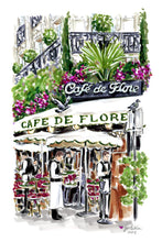 "La Terrasse de la Flore" Original Artwork by Jen Lublin. Copyright ©JenLublinDesign