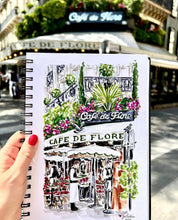 "La Terrasse de la Flore" Original Artwork by Jen Lublin. Copyright ©JenLublinDesign