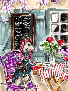 Whippets and Wisteria (Original Artwork)