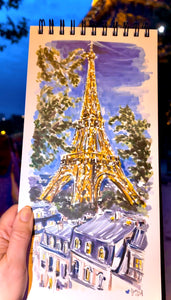 "Midnight In Paris" Original Artwork by Jen Lublin. Copyright ©JenLublinDesign