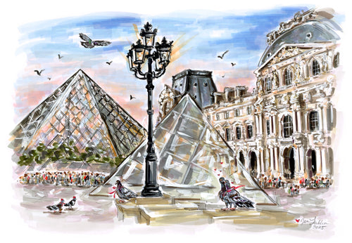 Lovebirds of the Louvre (Original Artwork)