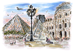 Lovebirds of the Louvre (Original Artwork)