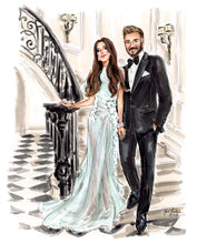 PREMIER Custom Illustration (BLACK TIE) with Background   ~    1-2 Figures