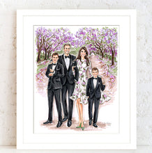 PREMIER Custom Illustration (BLACK TIE) with Background   ~    3 - 4 Figures