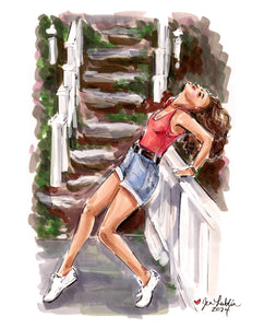 "Hey! Baby" Dirty Dancing Movie-themed Original Diptych Artwork by Jen Lublin. Copyright ©JenLublinDesign