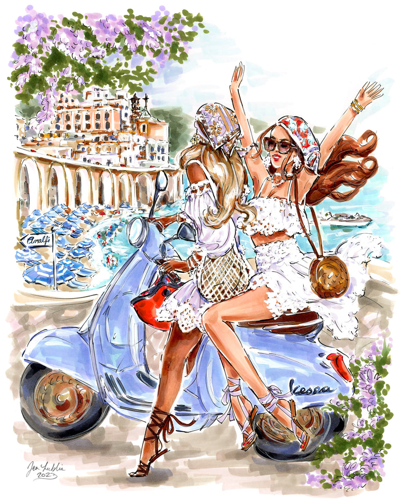 Biciclettas of Italy - Amalfi Amore (Original Artwork) – Jen