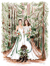 BASIC Custom WEDDING Illustration - with Background (Starting at $2,150+)