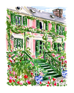 "Giverny - Maison de Monet" Original Artwork by Jen Lublin. Copyright ©JenLublinDesign