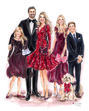 PREMIER Custom Group Illustration with Solid Background ~ 5+ Figures (Starting at $2,300 +)