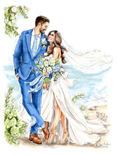 BASIC Custom WEDDING Illustration - with Background (Starting at $2,150+)