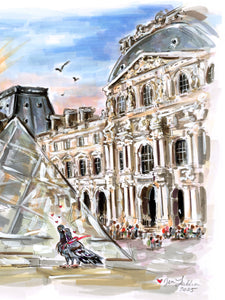 Lovebirds of the Louvre (Original Artwork)