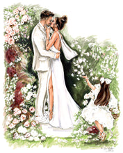 BASIC Custom WEDDING Illustration - with Background (Starting at $1,600+)