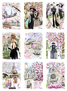 "SPRING AND THE CITY" Original Artwork Series by Jen Lublin. Copyright ©JenLublinDesign