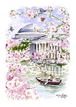 "CAPITAL OF CHERRY BLOSSOMS, NO. 5" Original Artwork by Jen Lublin. Copyright ©JenLublinDesign