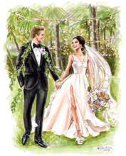 PREMIER Custom WEDDING Illustration - with Background (Starting at $1,900+)