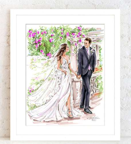 BASIC Custom WEDDING Illustration - with Background (Starting at $1,900+)