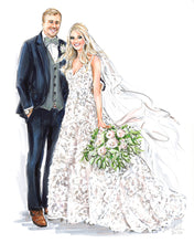 PREMIER Custom WEDDING Illustration - Solid Background (Starting at $1,500+)
