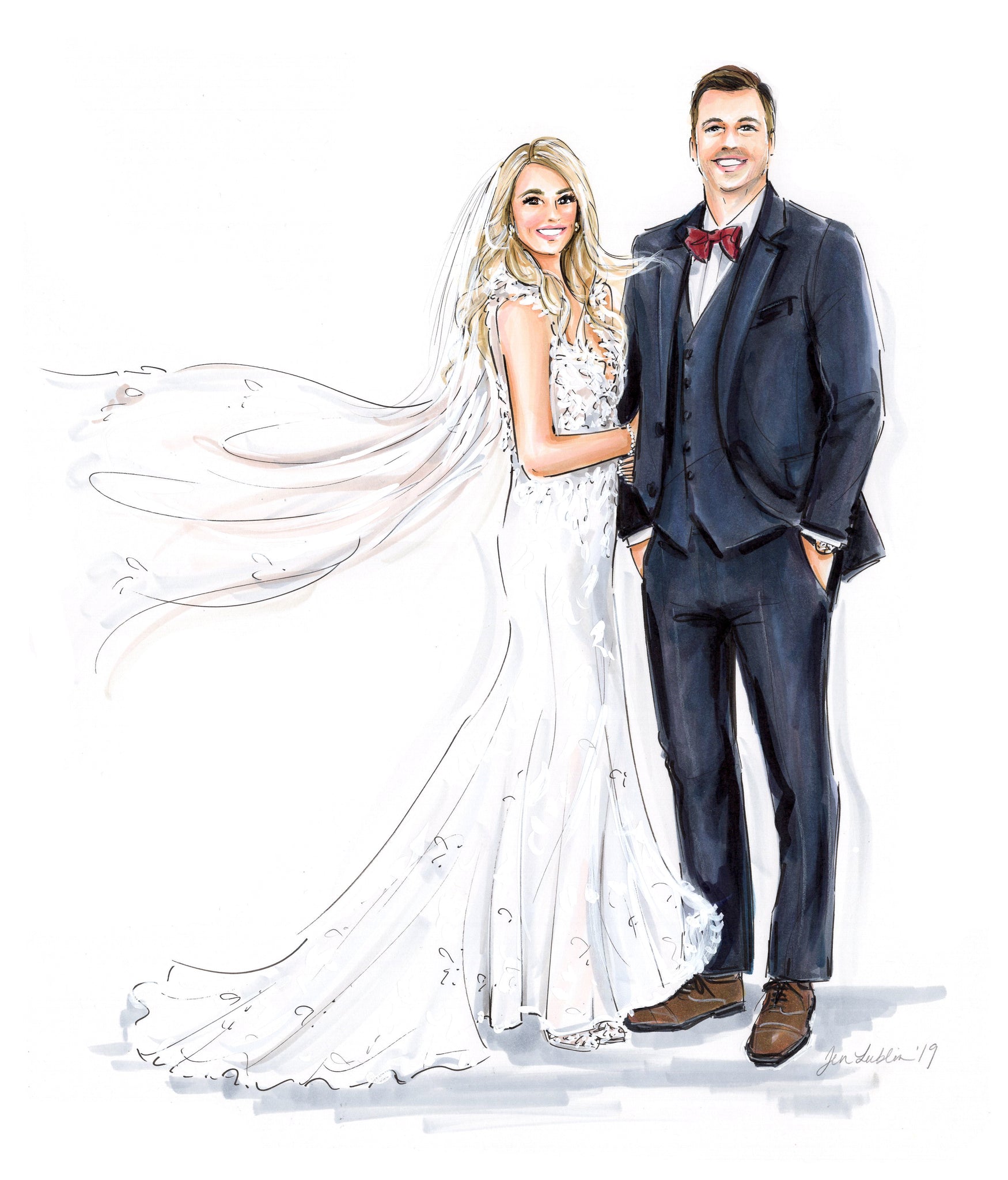 Illustration of a wedding couple (line drawing... - Stock Illustration  [102469546] - PIXTA