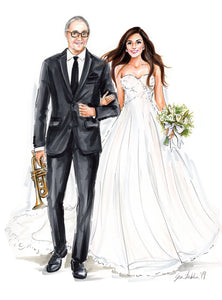 BASIC Custom WEDDING Illustration - Solid Background (Starting at $1,200+)