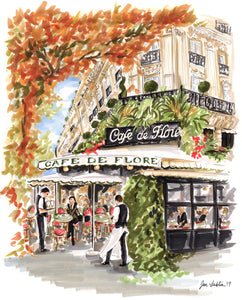 Streets of Paris ~ Café de Flore (Original Artwork)