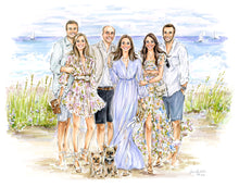 PREMIER Custom Group Illustration with Background ~ 5+ Figures (Starting at $2,200+)